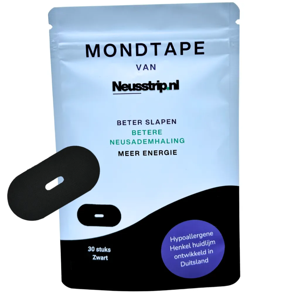 Zwarte mondtape | Ovaal | 30 stuks