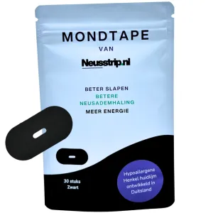 Zwarte mondtape | Ovaal | 30 stuks