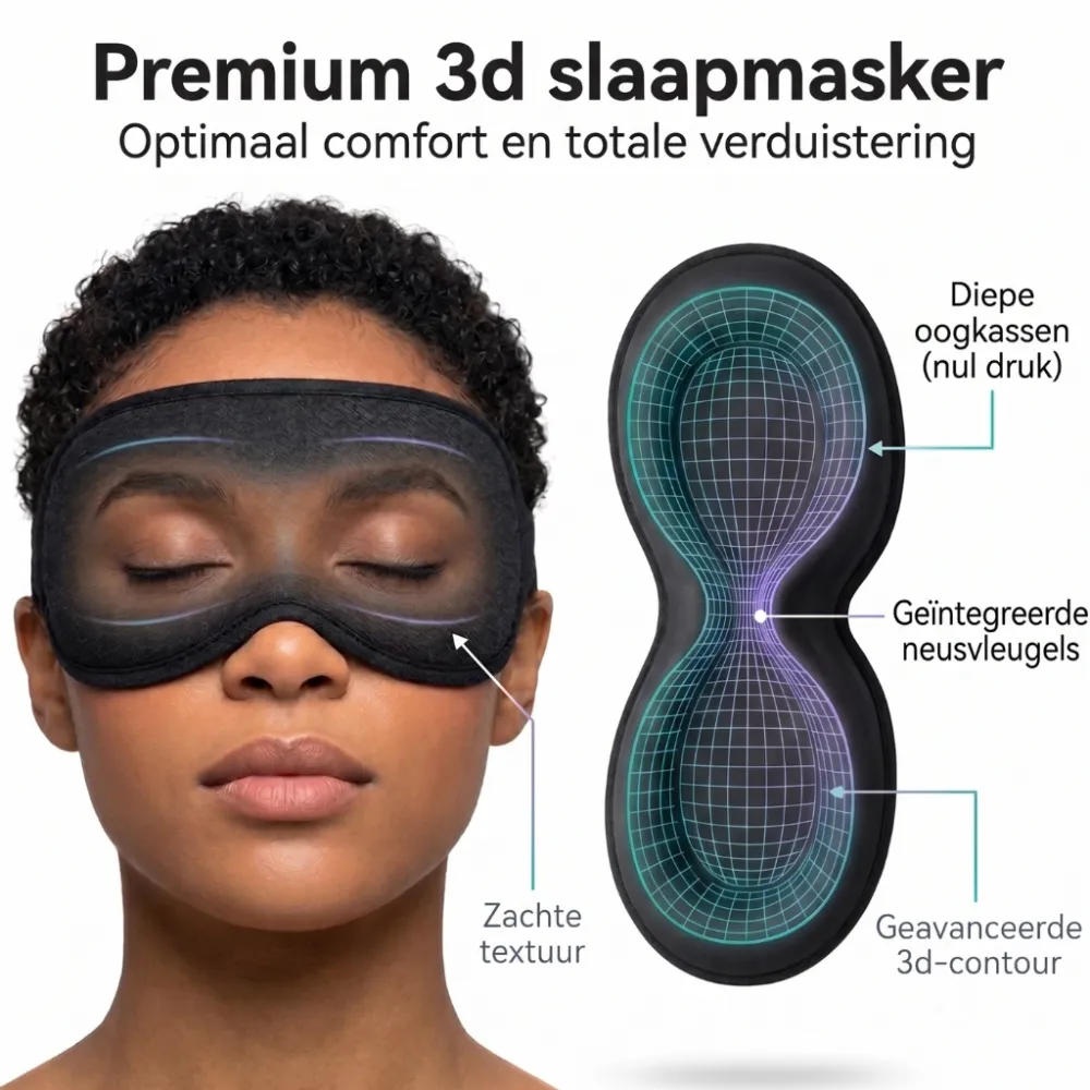Slaapmasker | Verduisterend | Zacht | Zwart
