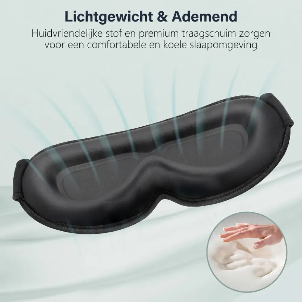 Slaapmasker | Verduisterend | Zacht | Zwart